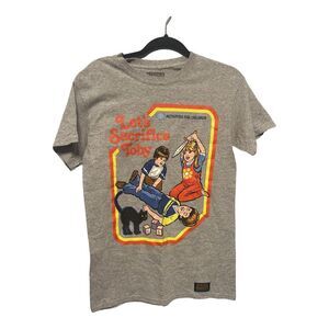 Steven Rhodes Let's Sacrifice Toby TShirt Gray Graphic Tee Size Small